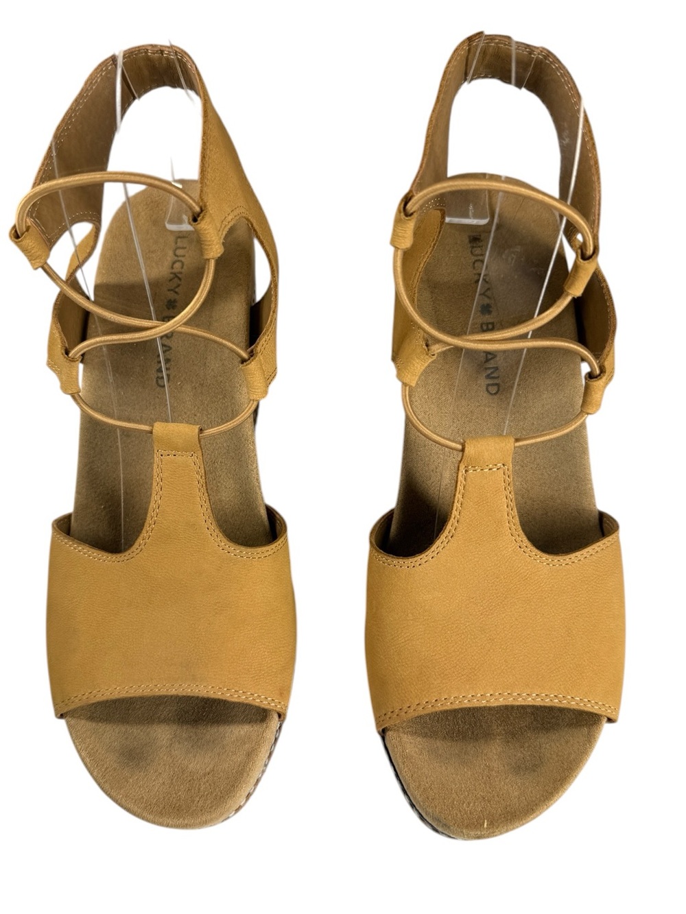 Lucky Brand Yejida 3 Leather Lace Up Platform Wedge Sandals Women's 7.5 - Picture 4 of 14